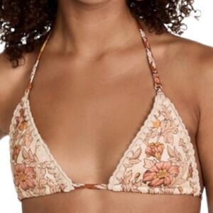 NWT Zimmermann Spliced Print Andie Crochet Bikini Top - Sz 10-12